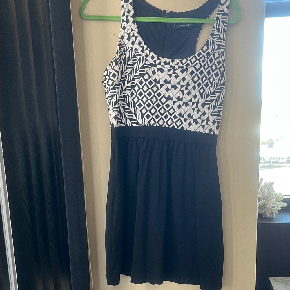 Charming Charlie Geometric Black and White Mini Dress